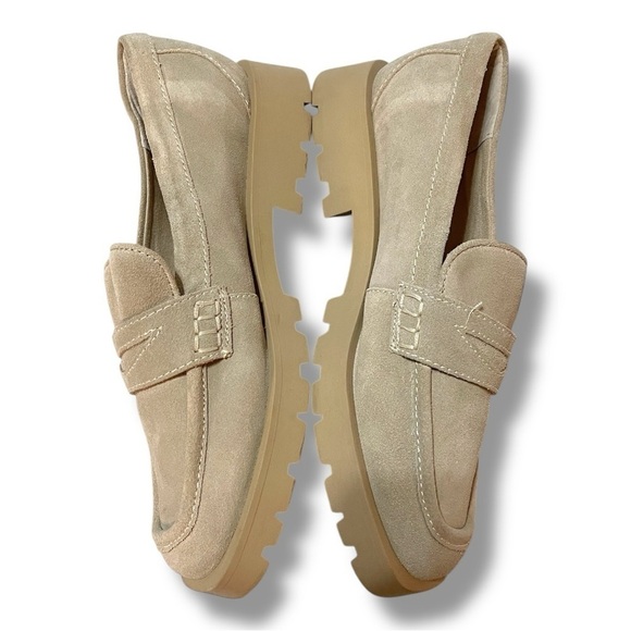 Dolce Vita Women's Elias Lug Sole Tailored Suede Loafer Tan Size 8.5 Wide - Picture 5 of 9